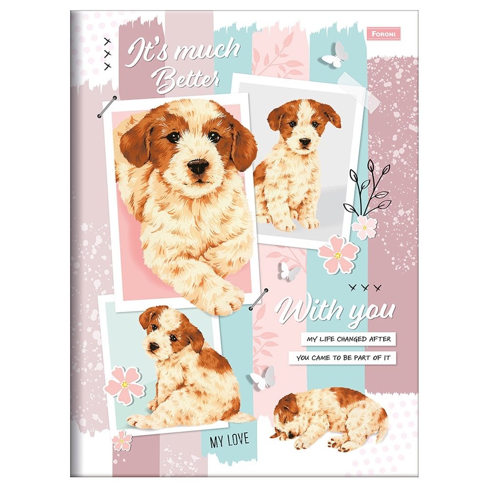 Caderno Foroni Costurado 1/4 Capa Dura Smoogies 80 Folhas - Embalagem com 10 Unidades