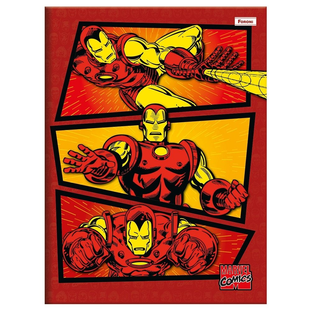 Caderno Foroni Costurado 1/4 Capa Dura Marvel 80 Folhas - Embalagem com 10 Unidades