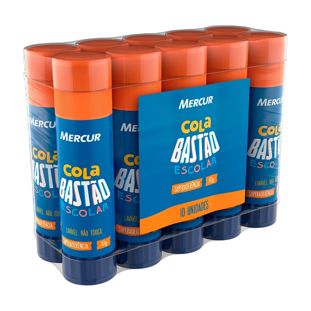 Cola Bastão Mercur Berco 10g - Embalagem com 10 Unidades