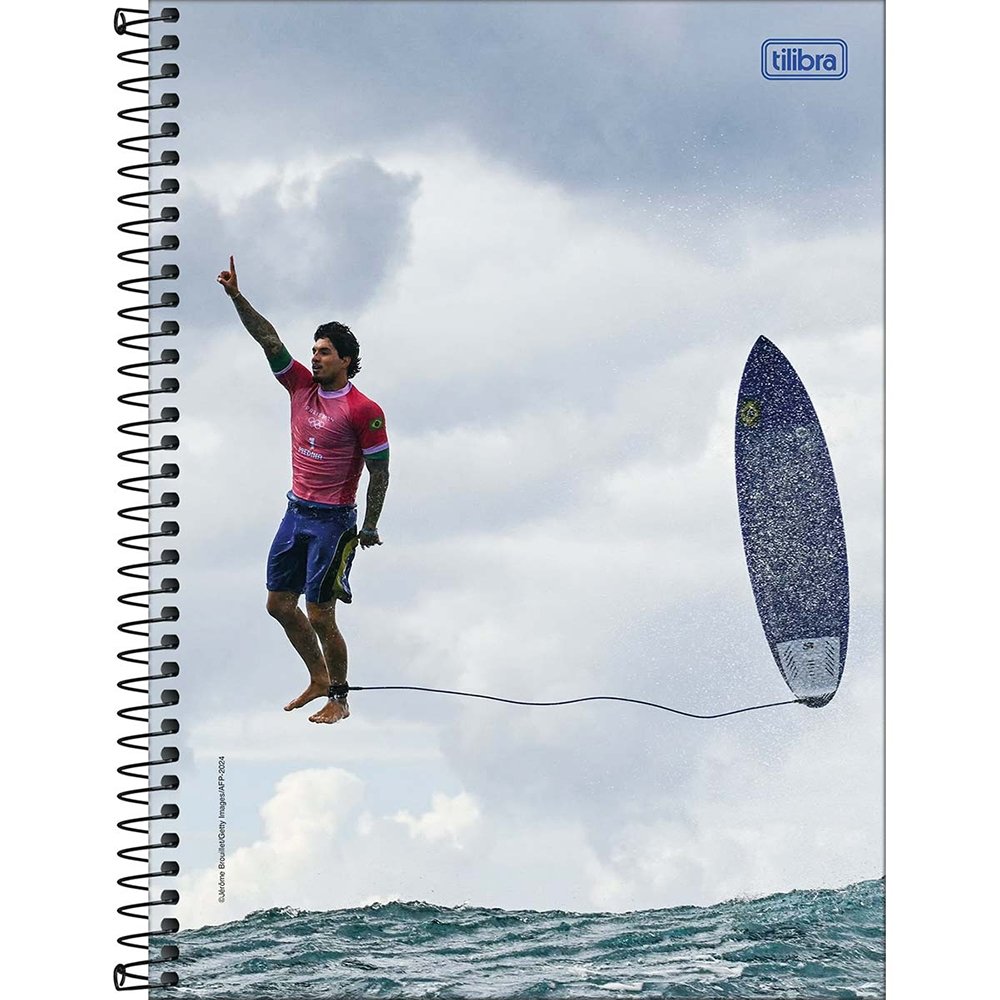 "Caderno Espiral Universitário Tilibra Gabriel Medina Capa Dura - 10 Matérias 160 Folhas - Embalagem com 4 Unidades
