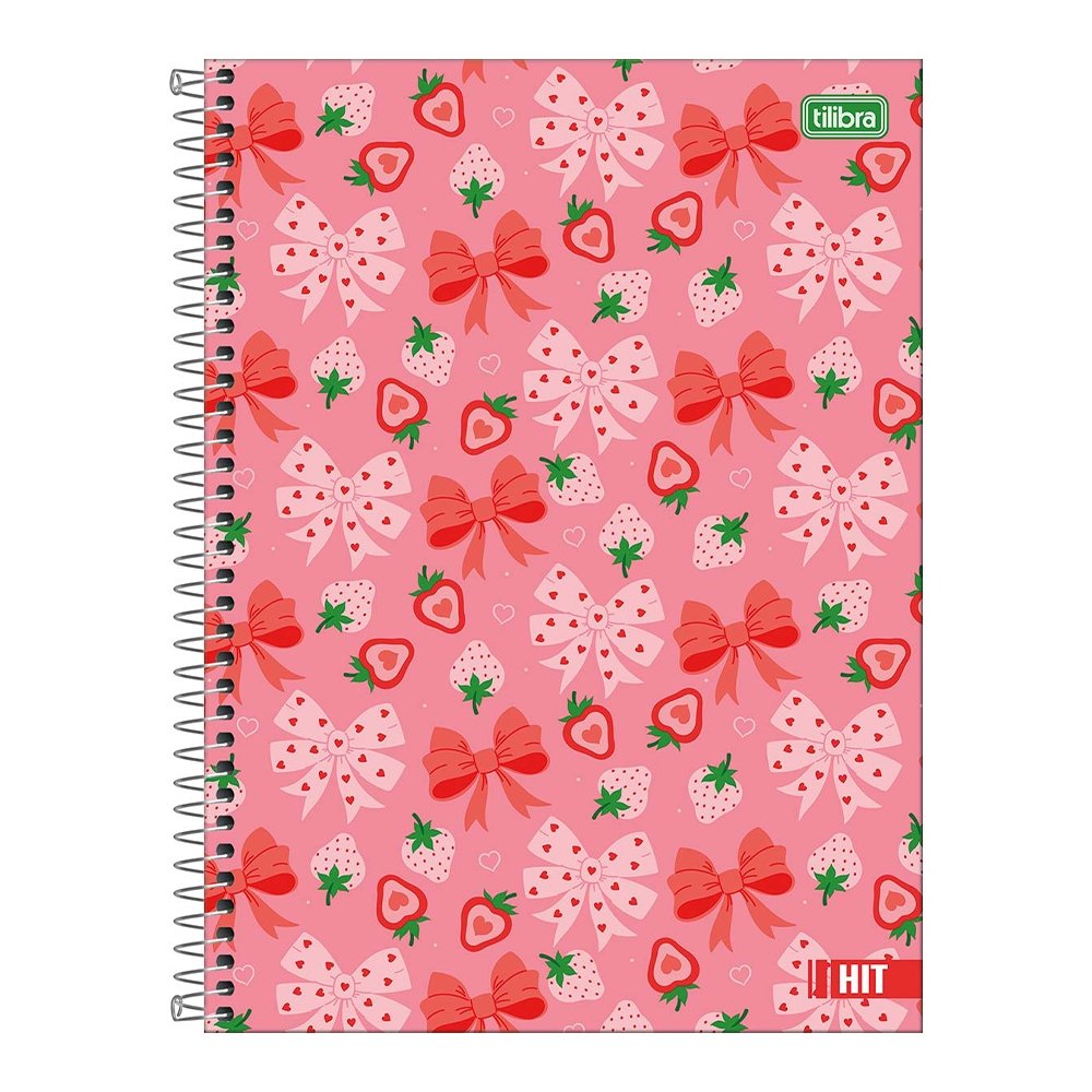 Caderno Espiral Universitário Tilibra Capa Dura Hit Feminino - 1 Matéria 80 Folhas - Embalagem com 4 Unidades (SORTIDOS)