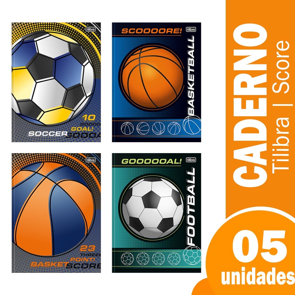 Caderno Costurado Tilibra Universitário - Capa Dura La Liz 80 Folhas - Embalagem com 5 Unidades (Sortido)