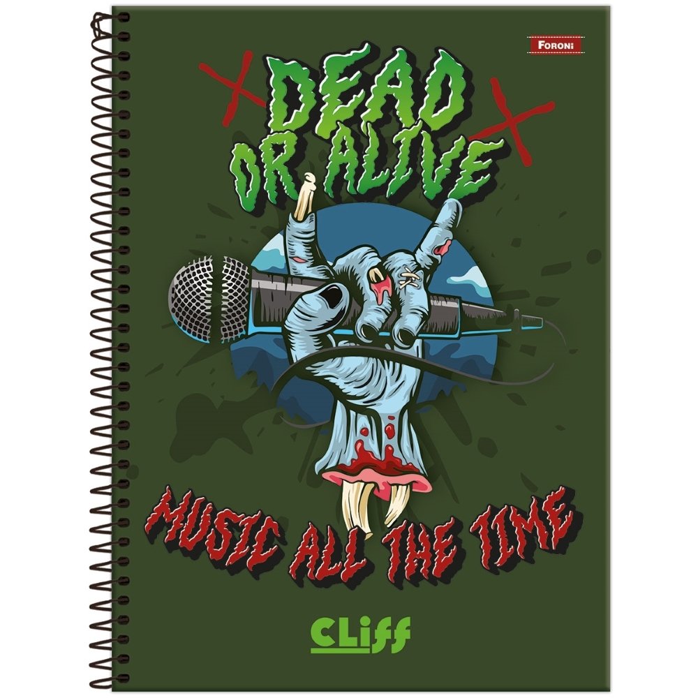 Caderno Espiral Universitário Foroni Capa Dura Cliff Masculino - 12 Matérias 192 Folhas - Embalagem com 4 Unidades