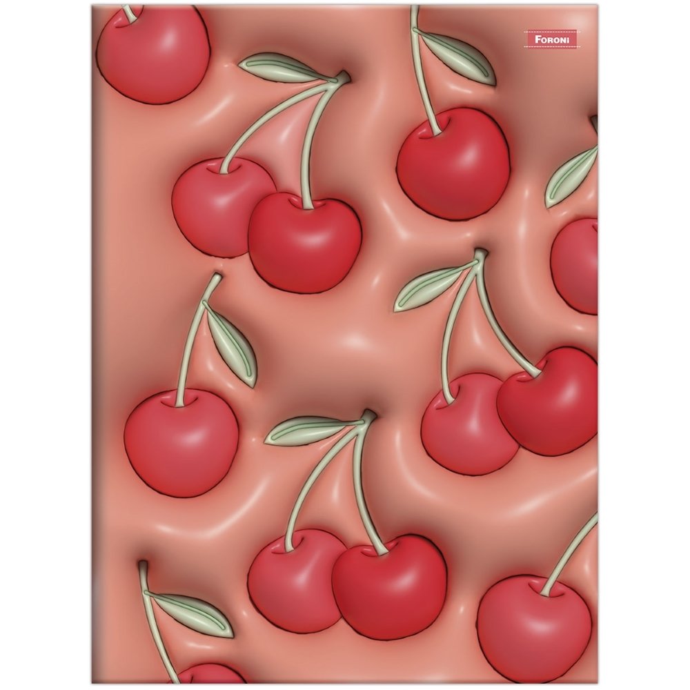 Caderno Costurado Universitário Foroni Capa Dura Nicecream 80 Folhas - Embalagem com 5 Unidades (SORTIDOS)