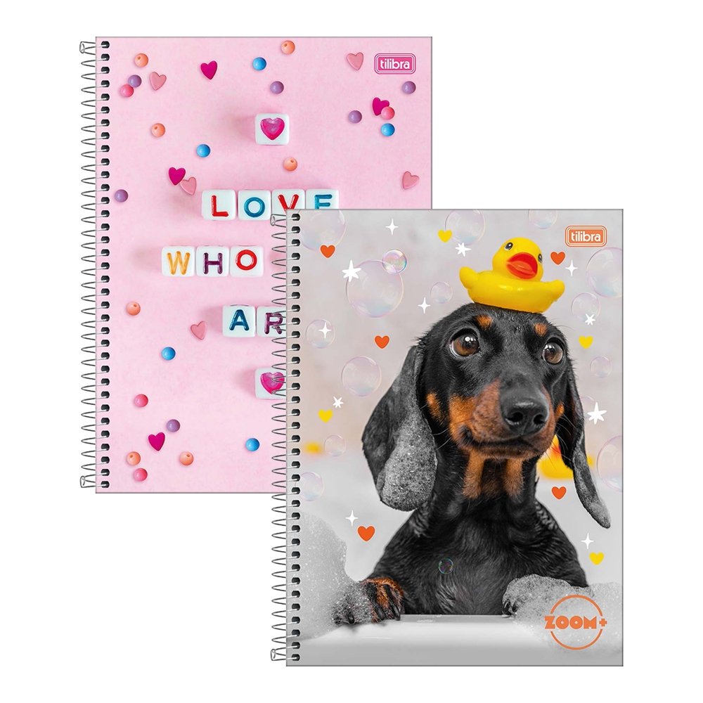 Caderno Espiral Tilibra Universitario Capa Dura 16 Matérias Zoom+ Feminino - Embalagem com 2 Unidades (Sortido)