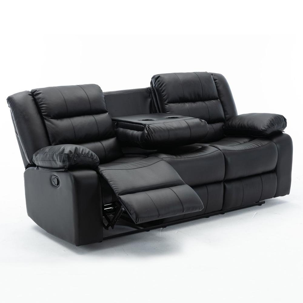 Poltrona Reclinavel Manual de Cinema Hollywood 3 Lugares Porta Copos/Massagem/Aquecimento