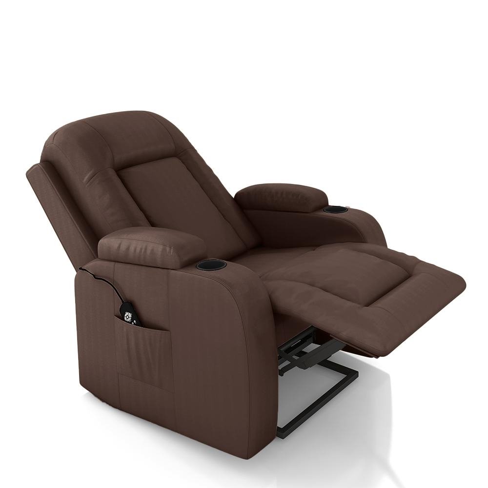 Poltrona do Papai Reclinavel Massagem e Aquecimento com Elevacao Lift 150° 2 Porta Copos G