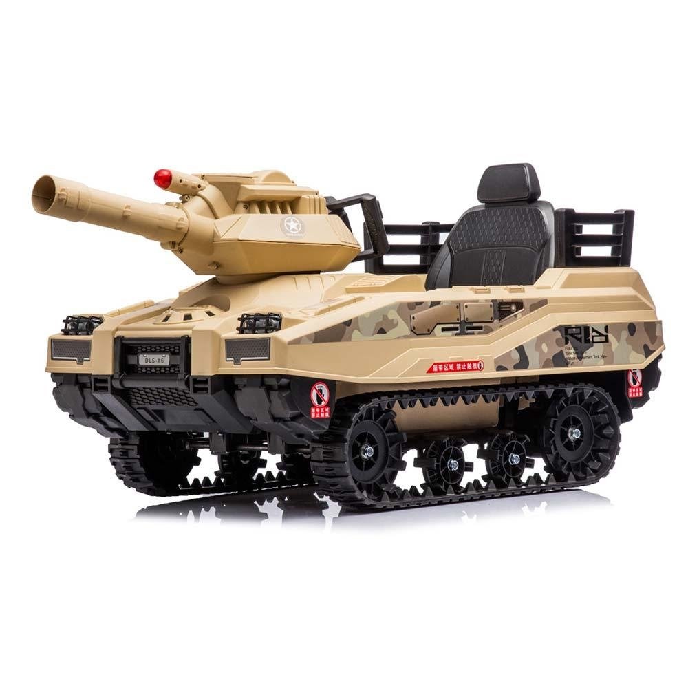 Carrinho Eletrico Mini Tanque com Som Luz e Disparador de Municao Camuflado Amarelo G31 -