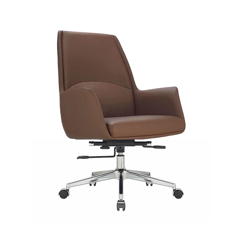 Cadeira de Escritorio Office Diretor United Base Estrela com Rodizios PU Marrom G56 - Gran