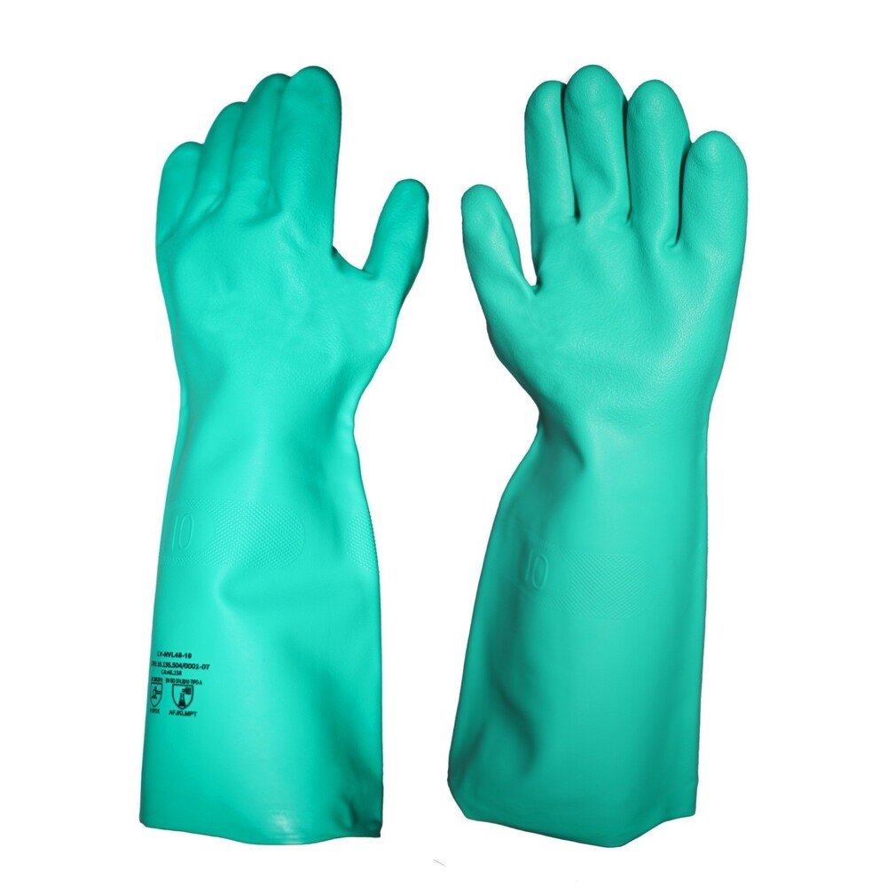 Luva Imbat Nitrílica Longa - Verde 45cm Tamanho 10 Extra Grande