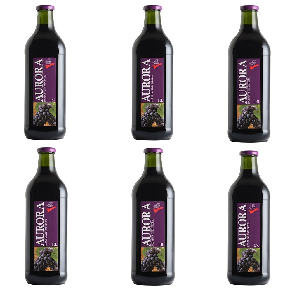 Suco de Uva Aurora Tinto Integral 1,5L Embalagem c/ 6 unidades eFácil Suco de Uva Aurora Tinto Integral 1,5L Embalagem c/ 6 unidades eFácil