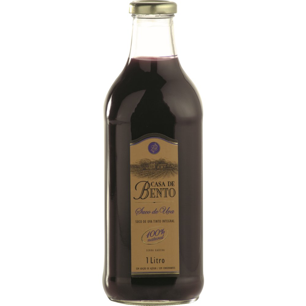 Suco de Uva Casa de Bento Tinto Integral 1L - Embalagem com 6 Unidades