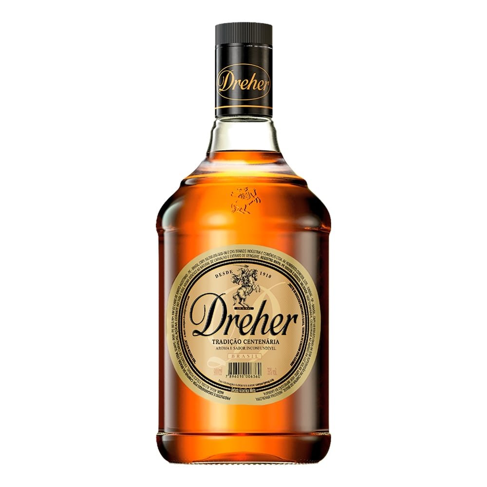 Conhaque Dreher Garrafa 900ml Embalagem com 12 Unidades