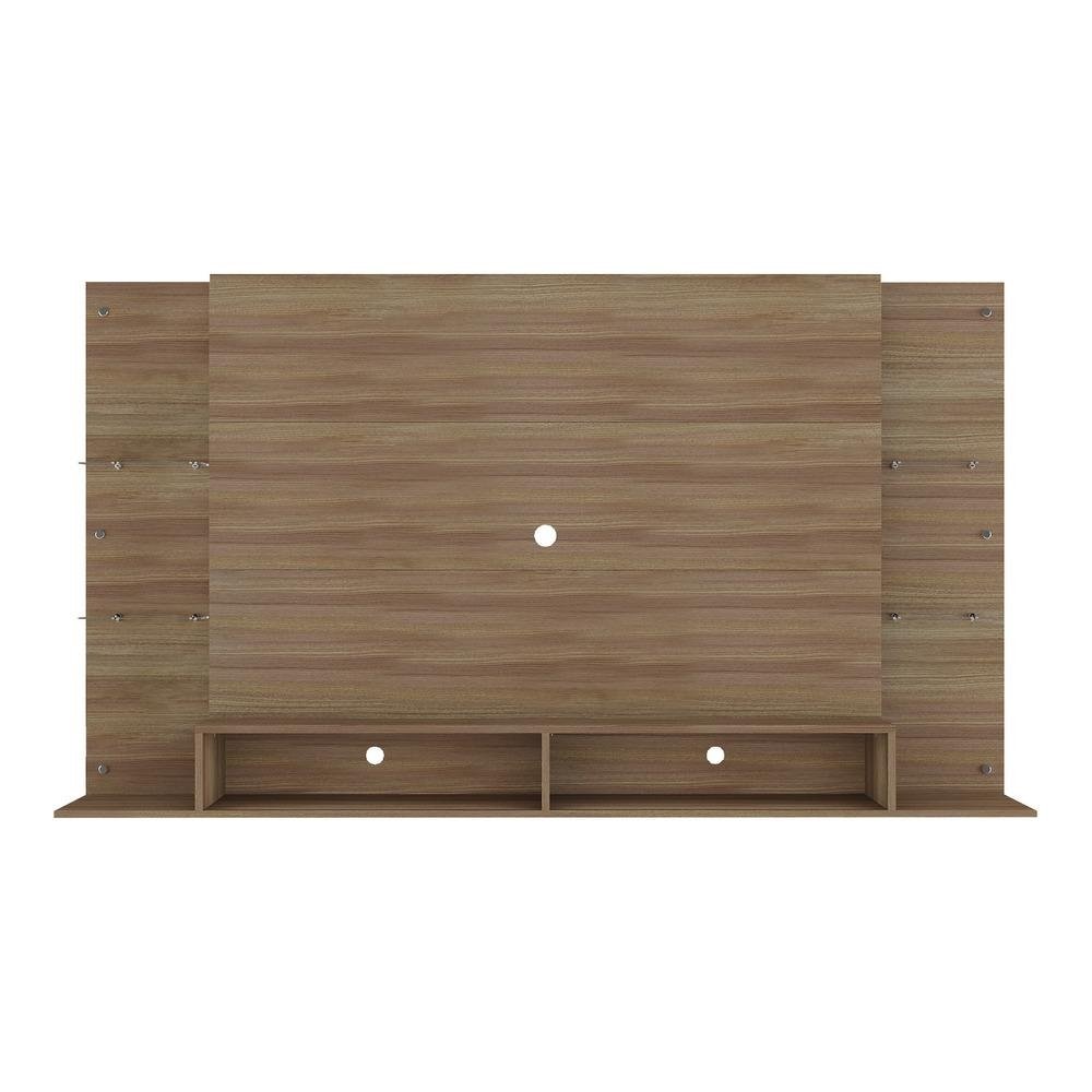 Painel TV 60" com prateleiras de vidro Brasil Multimoveis BR2739 Madeirado