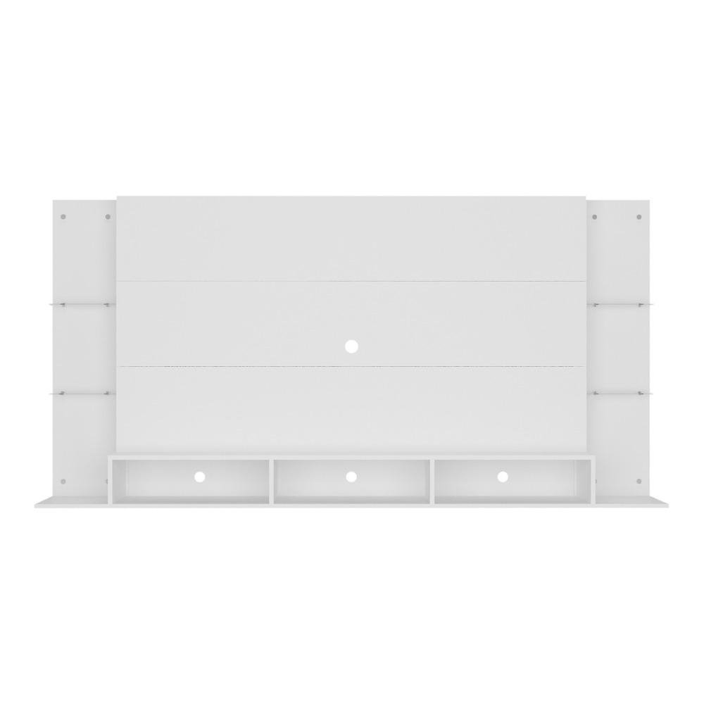 Painel TV 65" com Prateleiras de Vidro Brasil Plus Multimoveis BR3113 Branco