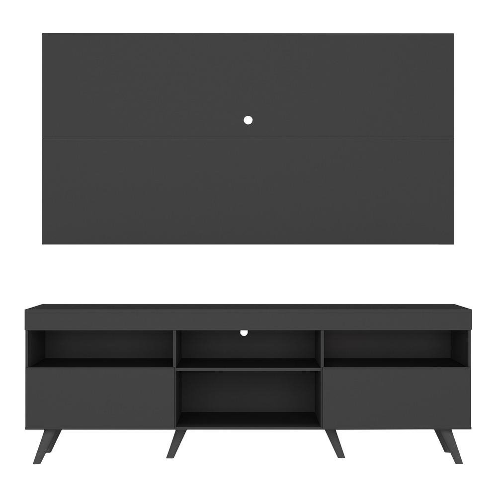Rack c/ Painel TV 65" Retro Holanda Multimoveis BR3133 Preto