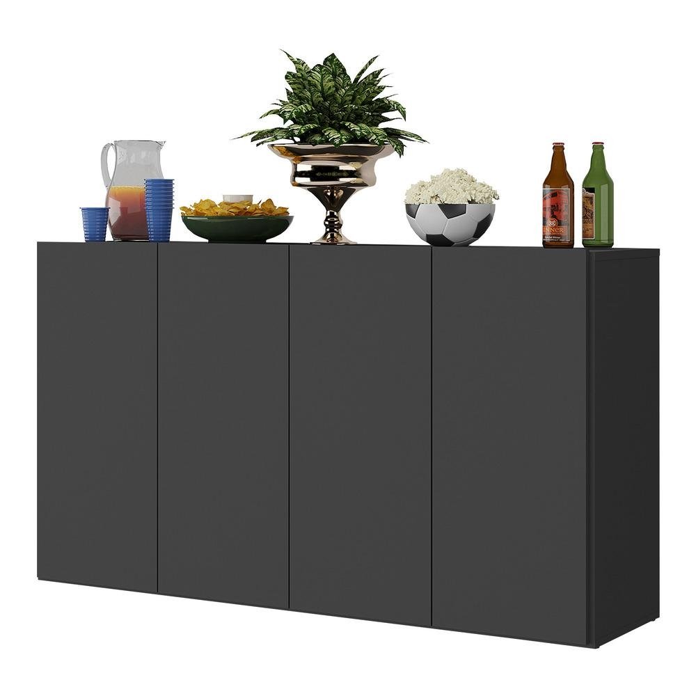 Aparador Buffet 4 portas Alemanha Multimoveis BR3555 Preto