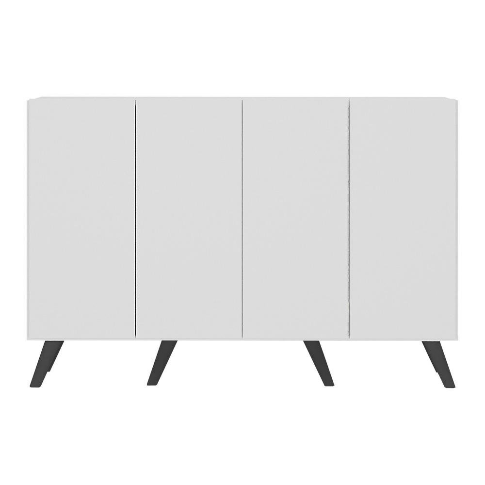 Aparador Buffet 4 Portas Retro Alemanha Multimoveis BR3556 Branco/Preto