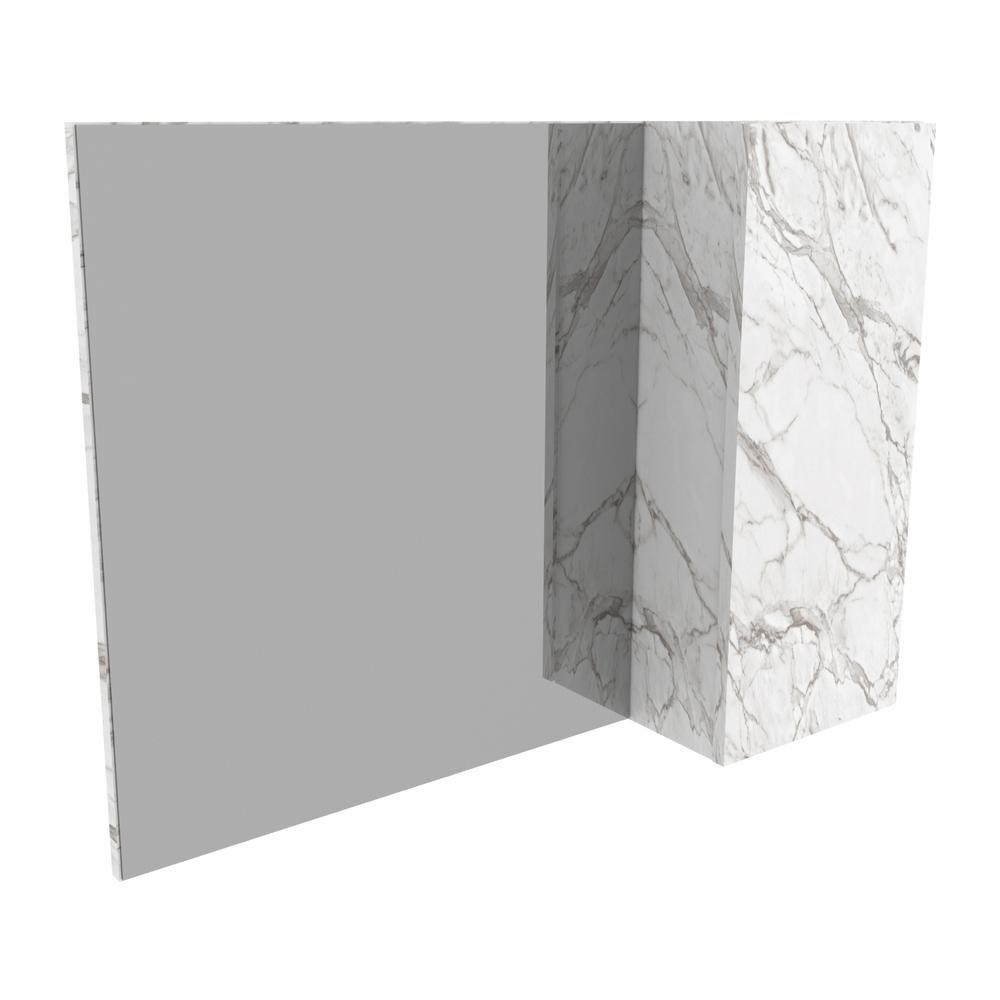 Espelheira para Banheiro 1 Porta 80cm Multimoveis CR10082 Marmore Branco