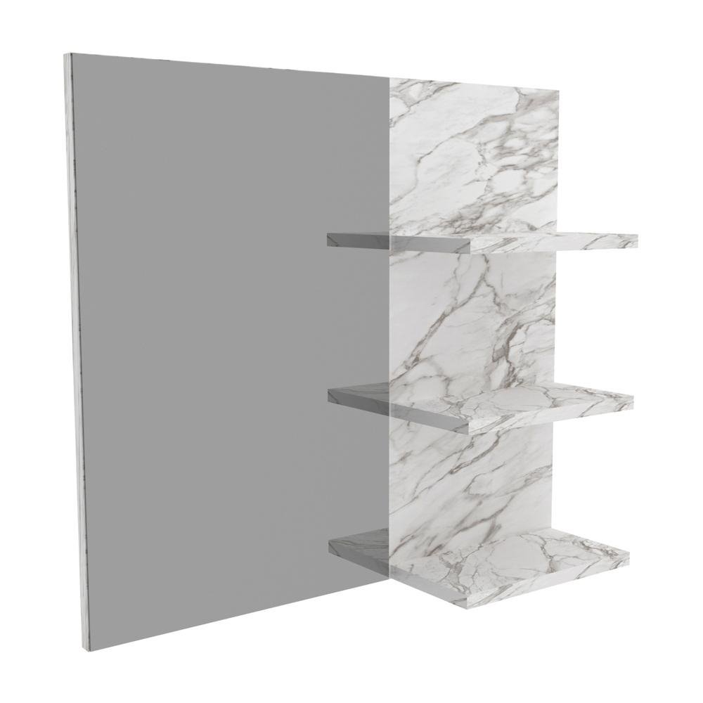 Espelheira para Banheiro 60cm Multimoveis CR10088 Marmore Branco