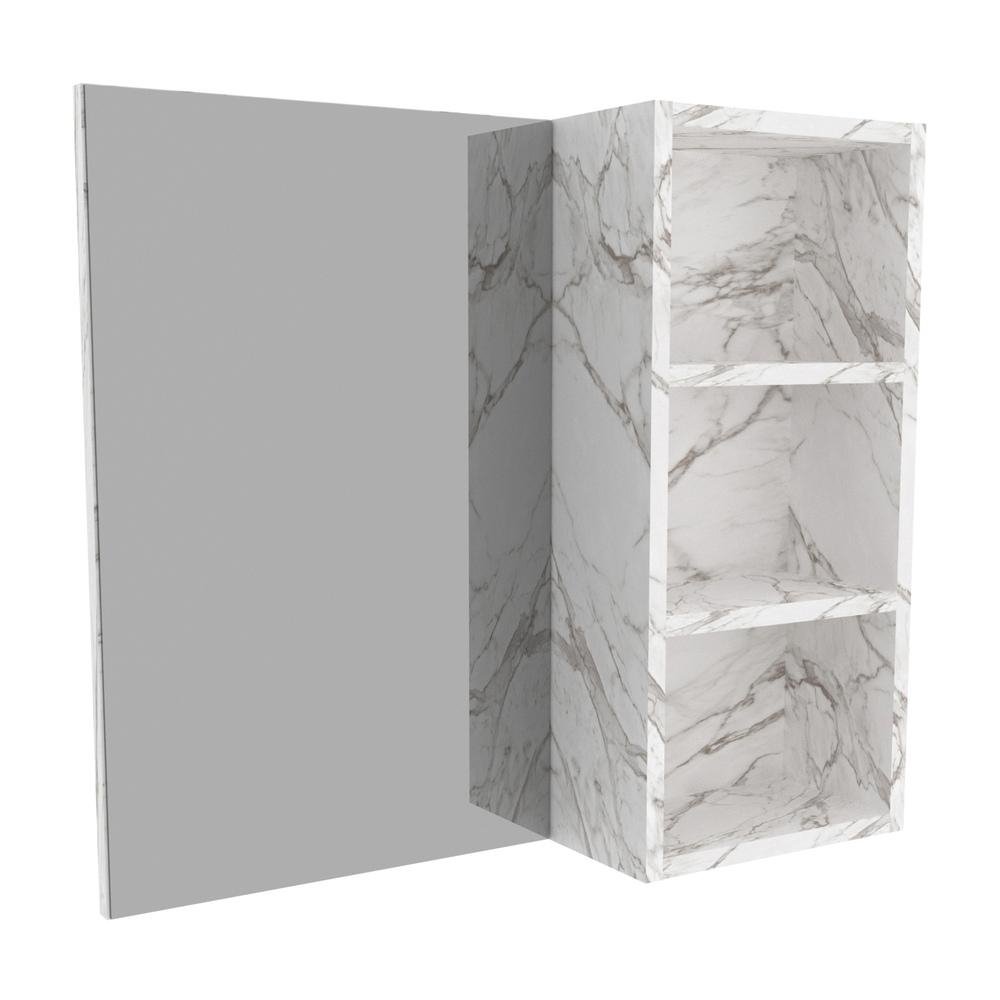 Espelheira para Banheiro 60cm Multimoveis CR10089 Marmore Branco