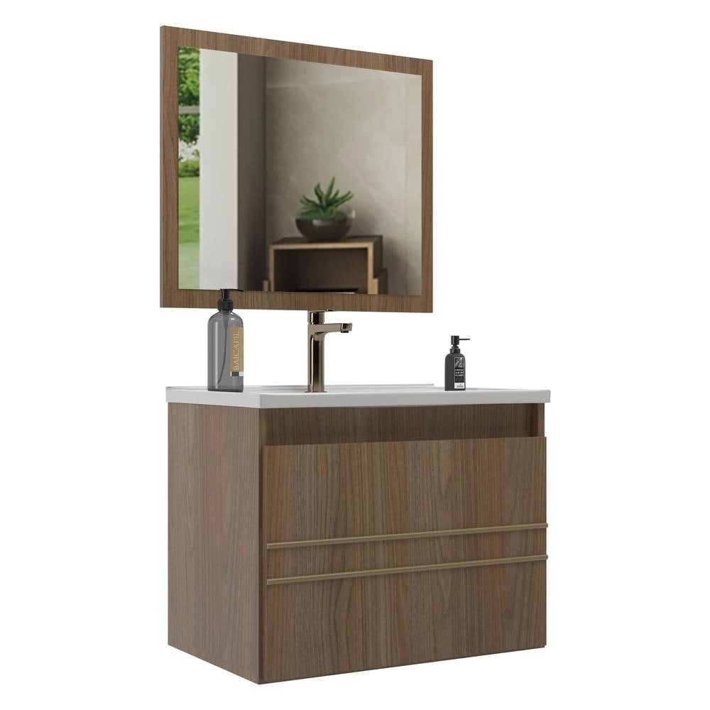 Gabinete Banheiro 60cm com Cuba e Espelheira Multimoveis CR10103