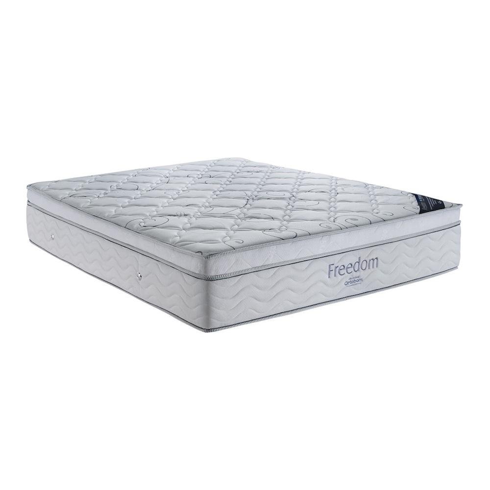 Colchao Freedom Viuva (128x188x32) - Mola Superpocket, Pillow Top com Espuma Viscoelastica