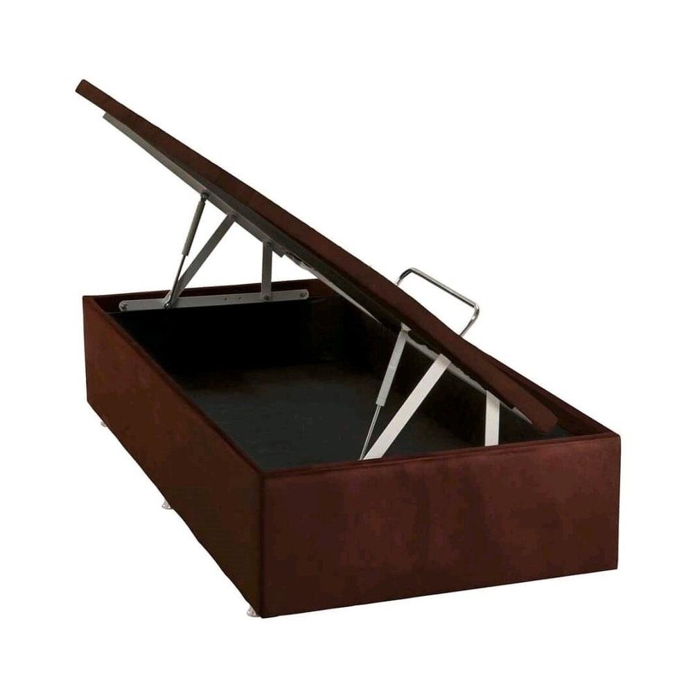 Base Bau Physical Camurca Marrom Solteiro (88x188x39) - Ortobom
