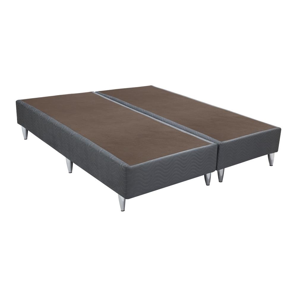 Base Sommier Camurca Cinza Queen (158x198x23) - Revestida em Camurca - Ortobom