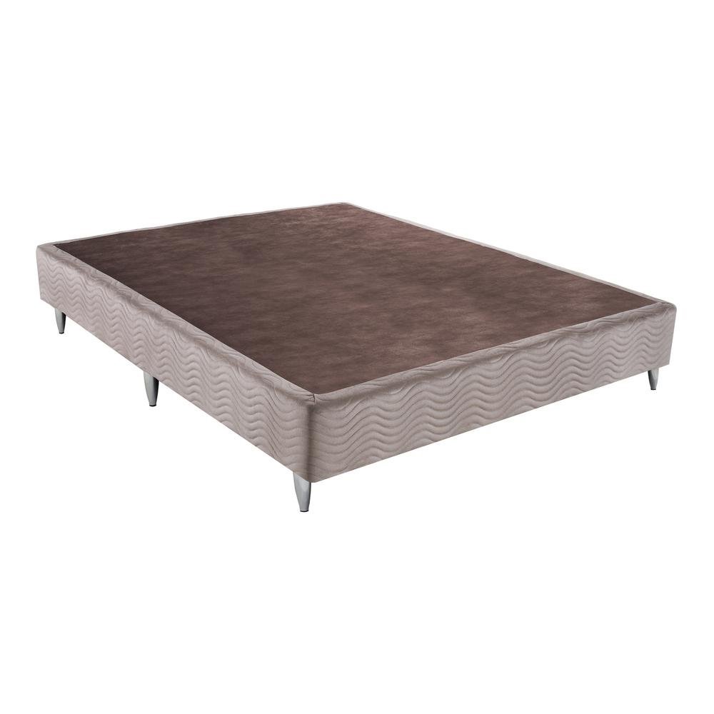 Base Sommier Camurca Bege Viuva (128x188x23) - Revestida em Camurca - Ortobom