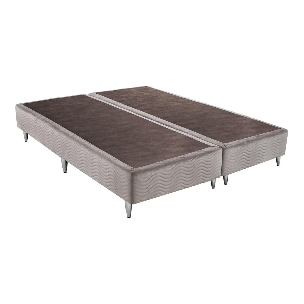Base Sommier Camurca Bege King (186x198x30) - Revestida em Camurca - Ortobom