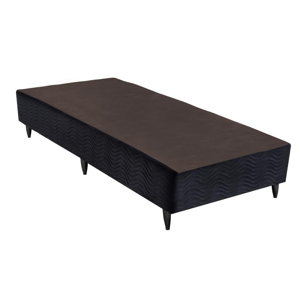 Base Sommier Camurca Preto Solteiro (88x188x23) - Revestida em Camurca - Ortobom
