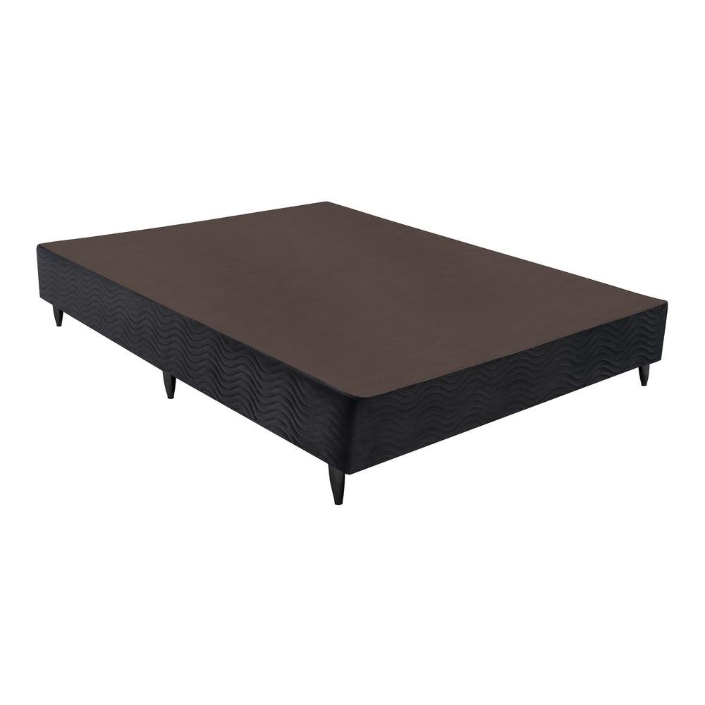 Base Sommier Camurca Preto Viuva (128x188x23) - Revestida em Camurca - Ortobom