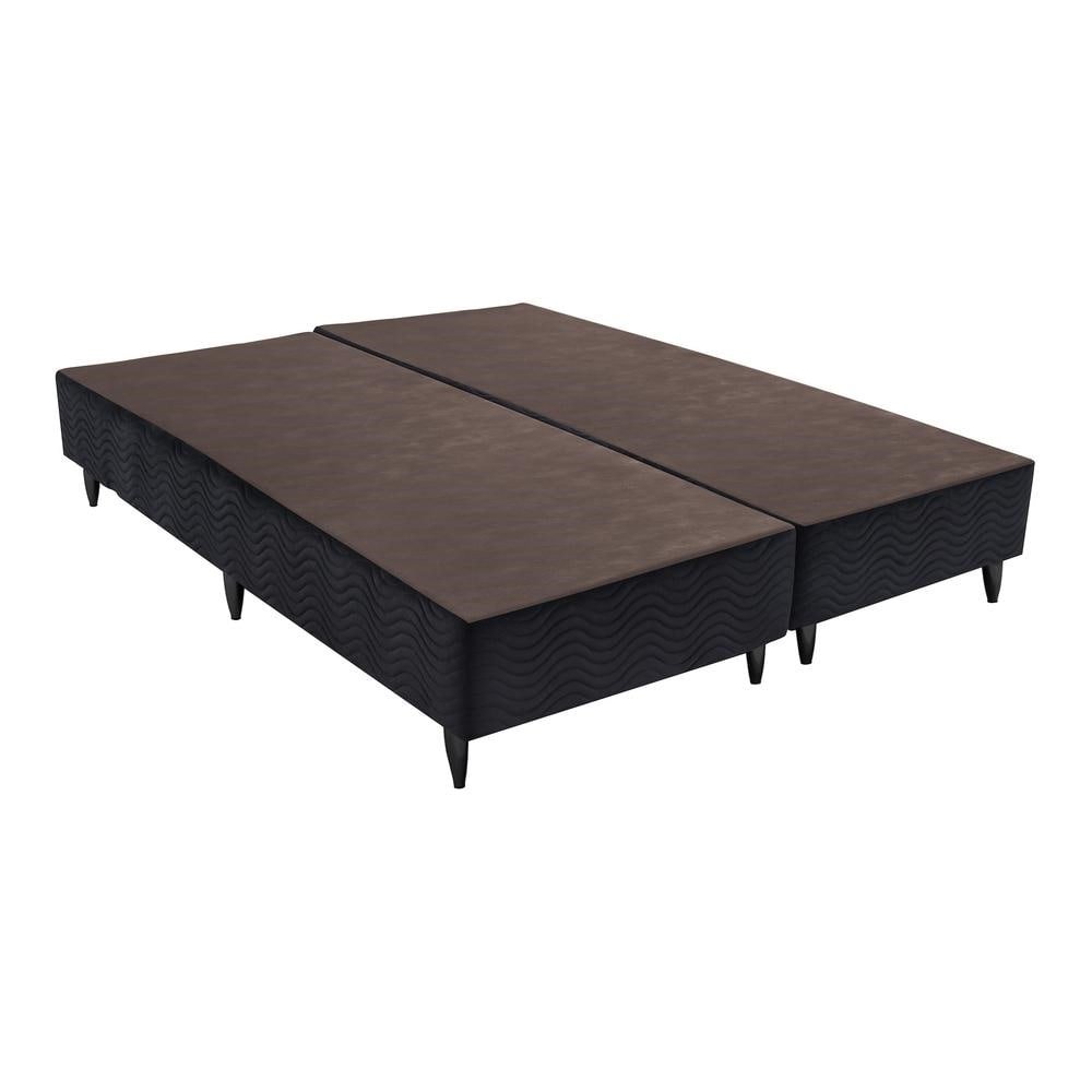 Base Sommier Camurca Preto King (186x198x23) - Revestida em Camurca - Ortobom