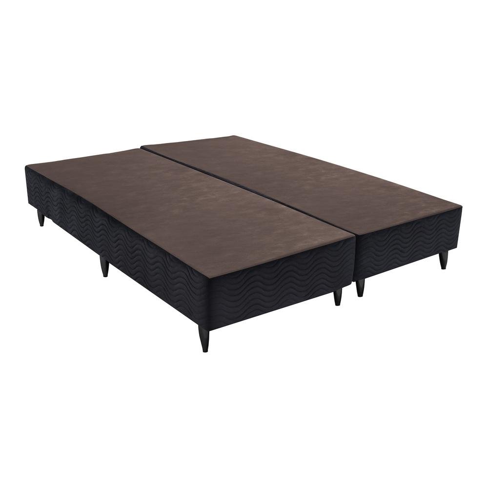 Base Sommier Camurca Preto King (186x198x30) - Revestida em Camurca - Ortobom