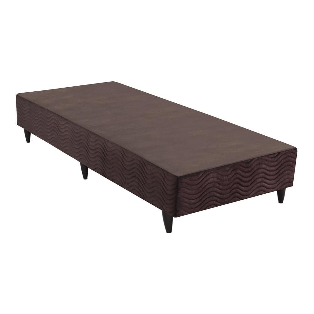 Base Sommier Camurca Marrom Solteiro (88x188x30) - Revestida em Camurca - Ortobom