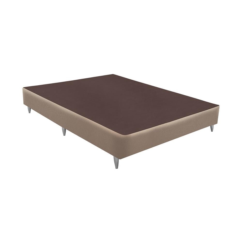 Base Sommier Linho Bege Viuva (128x188x30) - Revestida em Linho - Ortobom