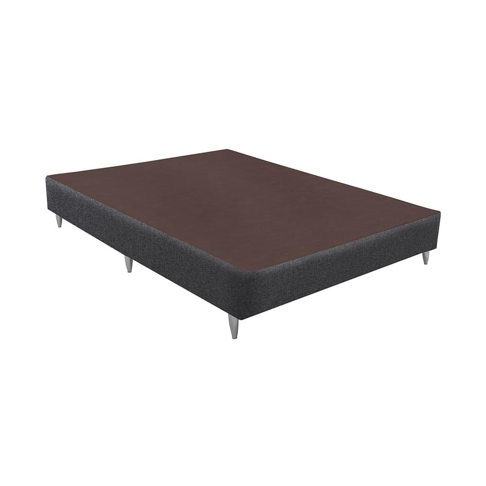 Base Sommier Linho Cinza Viuva (128x188x23) - Revestida em Linho - Ortobom