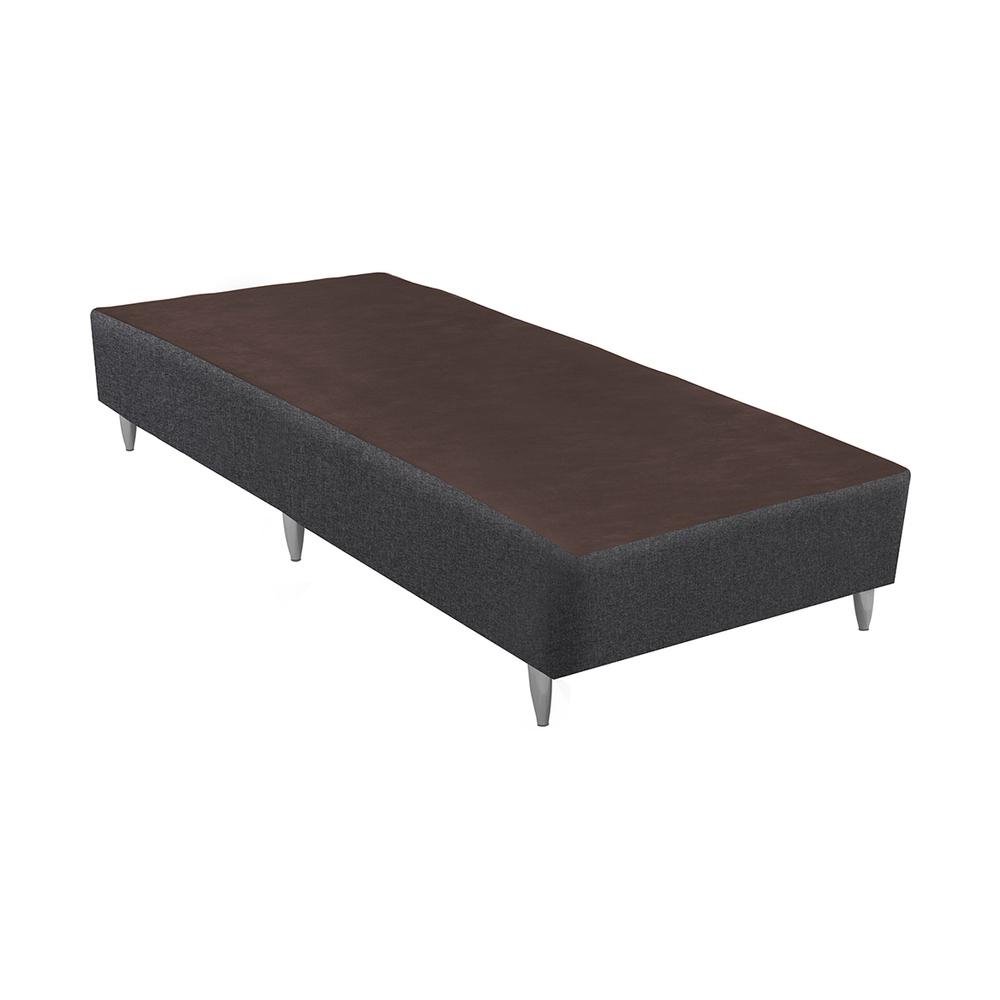 Base Sommier Linho Cinza Solteirao (108x198x23) - Revestida em Linho - Ortobom