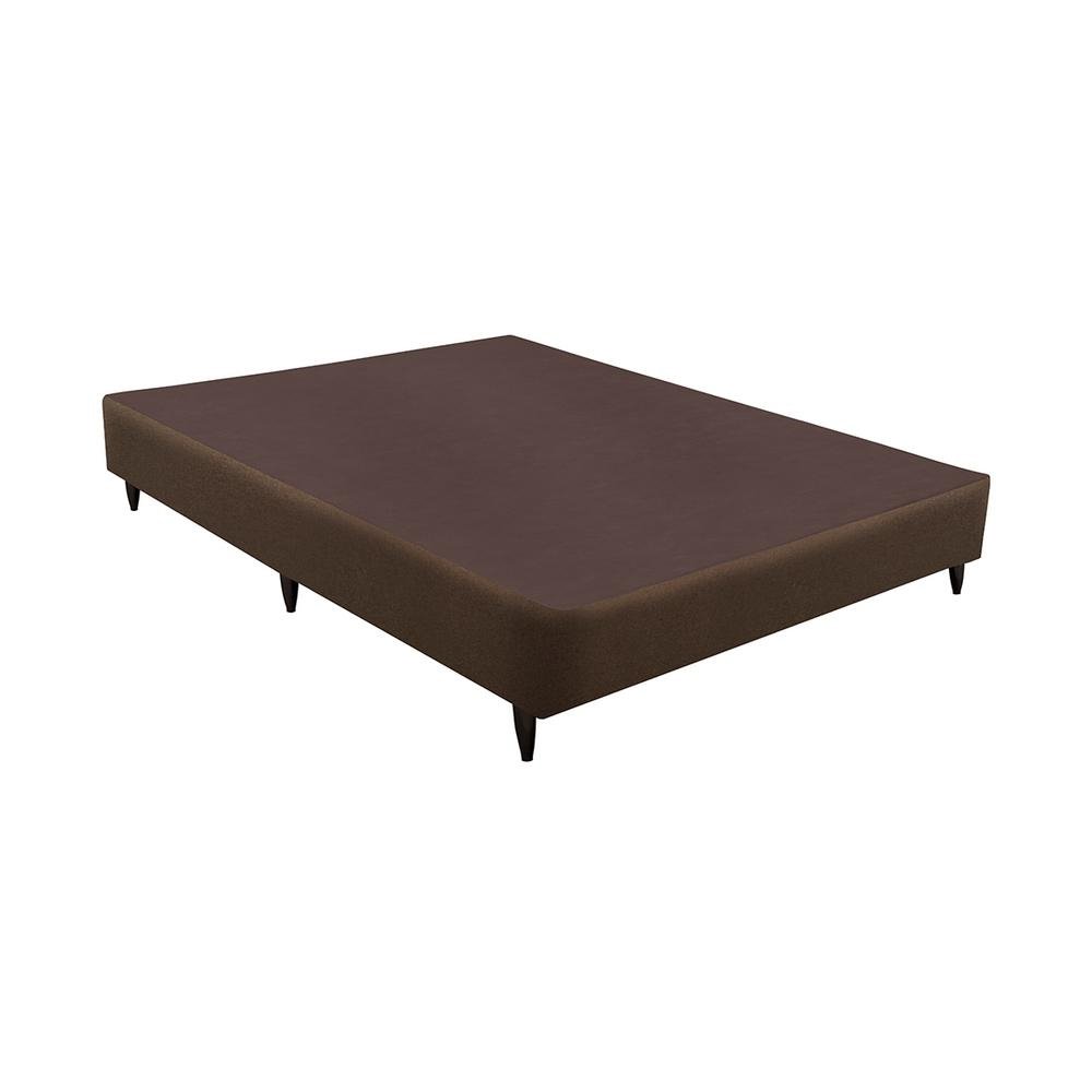 Base Sommier Linho Marrom Viuva (128x188x23) - Revestida em Linho - Ortobom
