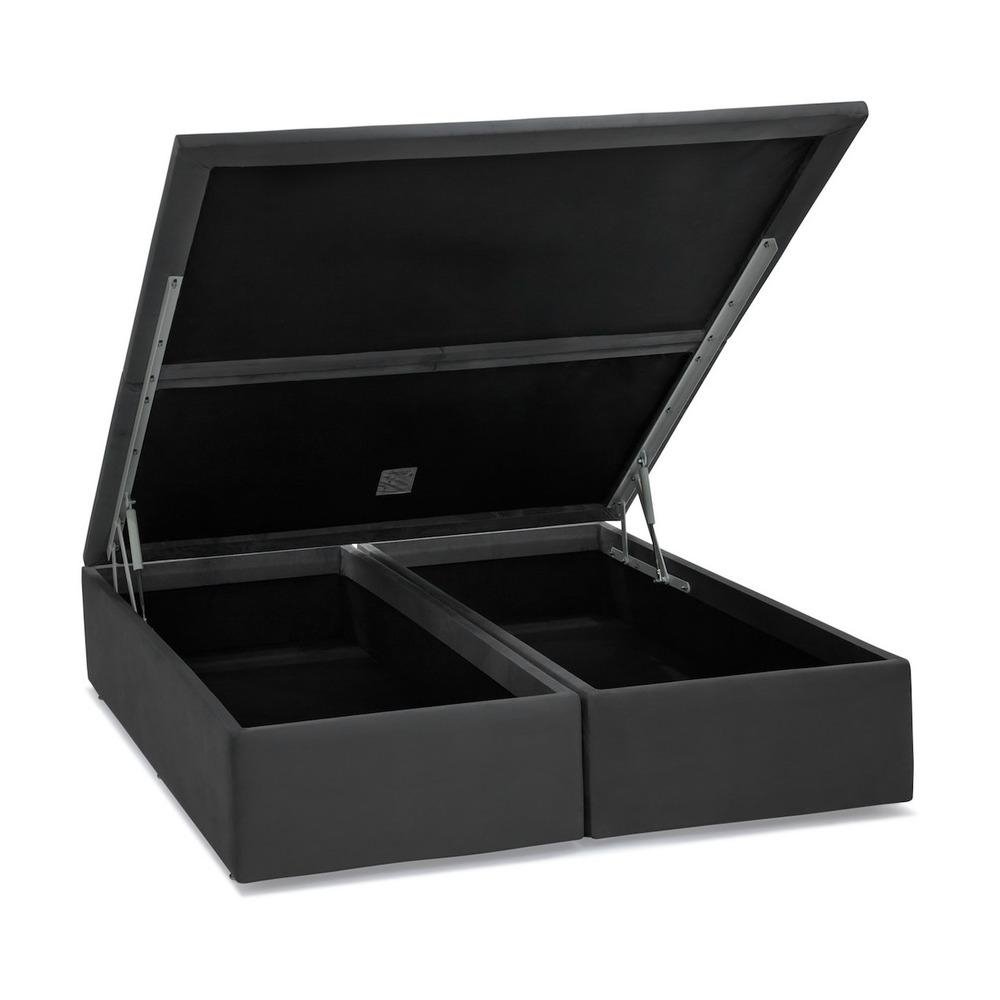 Base Bau Camurca Cinza King (186x198x39) - Ortobom