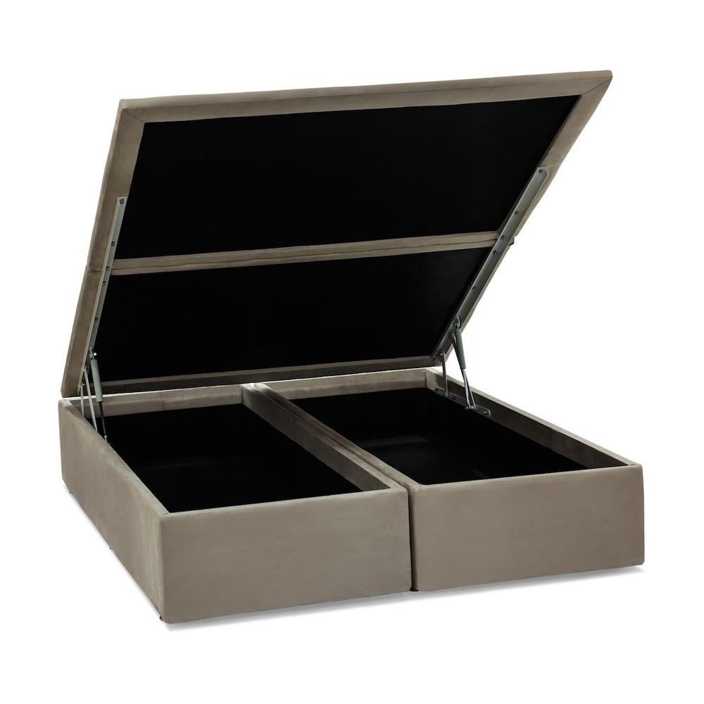 Base Bau Camurca Bege Super King (193x203x39) - Ortobom