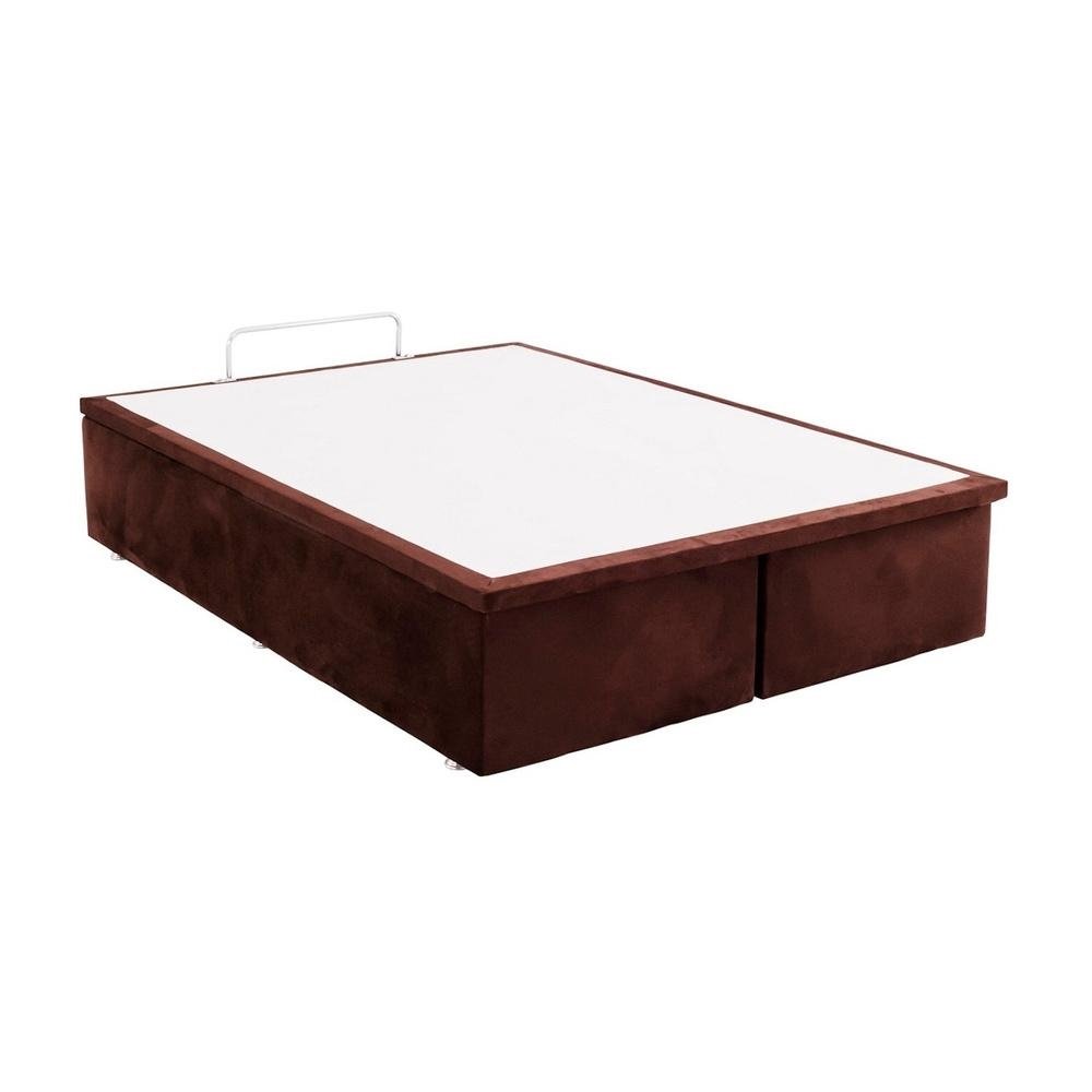 Base Bau Camurca Marrom King (186x198x39) - Ortobom