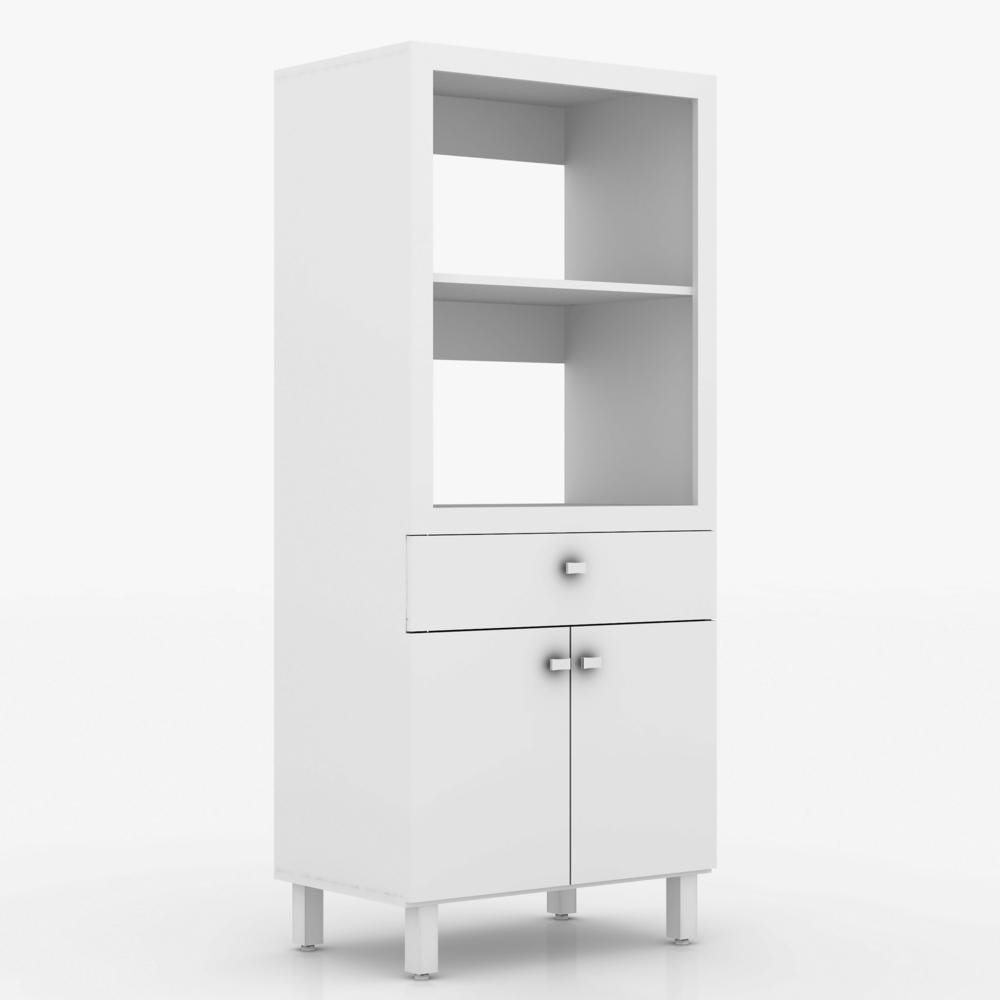 Armario Multiuso para Forno e Microondas 2 Portas 1 Gav Multimoveis CR20005 Branco