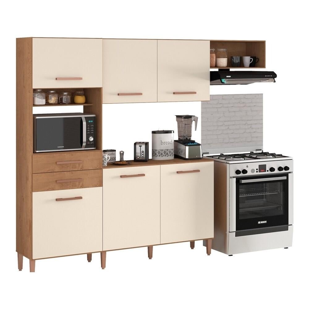 Cozinha Completa Compacta 3 Pcs 225cm Multimoveis CR20110