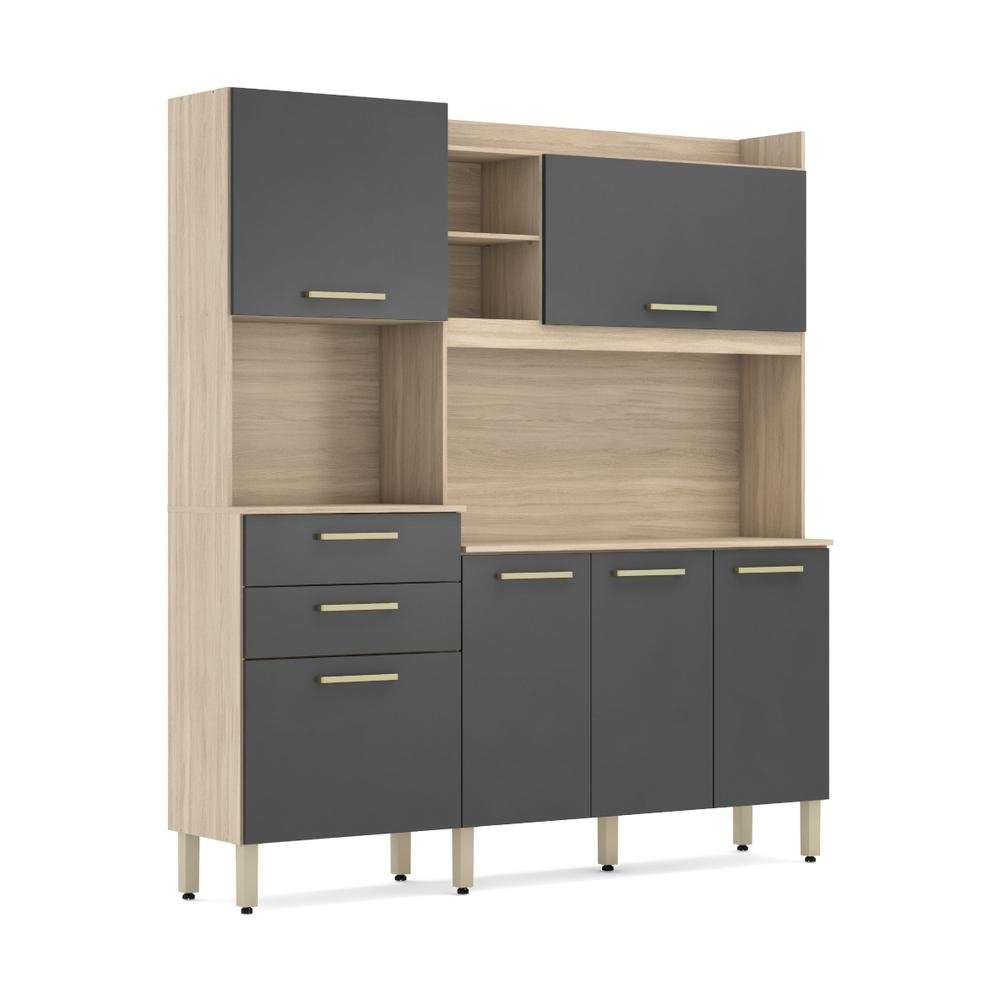 Armario de Cozinha Compacta 6 Portas e 2 Gavetas Multimoveis CR20231