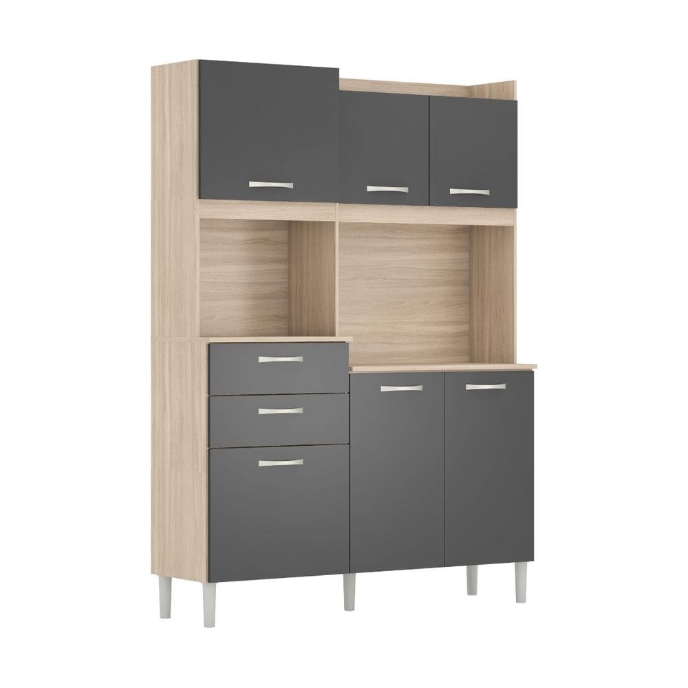 Armario de Cozinha Compacta 6 Portas e 2 Gavetas Multimoveis CR20232