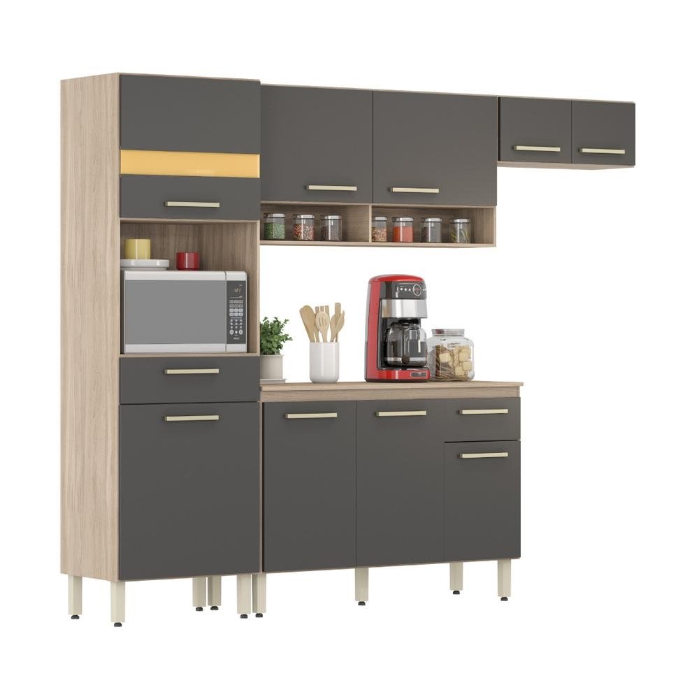 Armario de Cozinha Compacta com Balcao Multimoveis CR20234