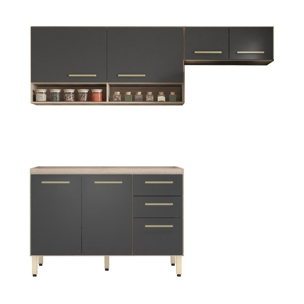 Armario de Cozinha Compacta com Balcao Multimoveis CR20235