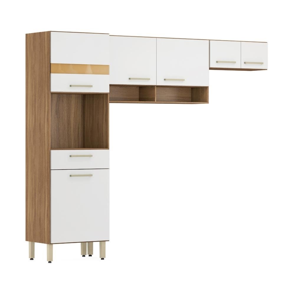 Armario de Cozinha Compacta com Paneleiro e Aereos Multimoveis CR20236
